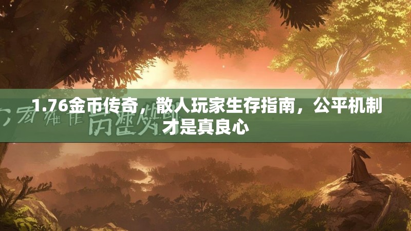 1.76金币传奇,散人玩家生存指南,公平机制才是真良心