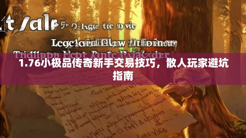 1.76小极品传奇新手交易技巧,散人玩家避坑指南