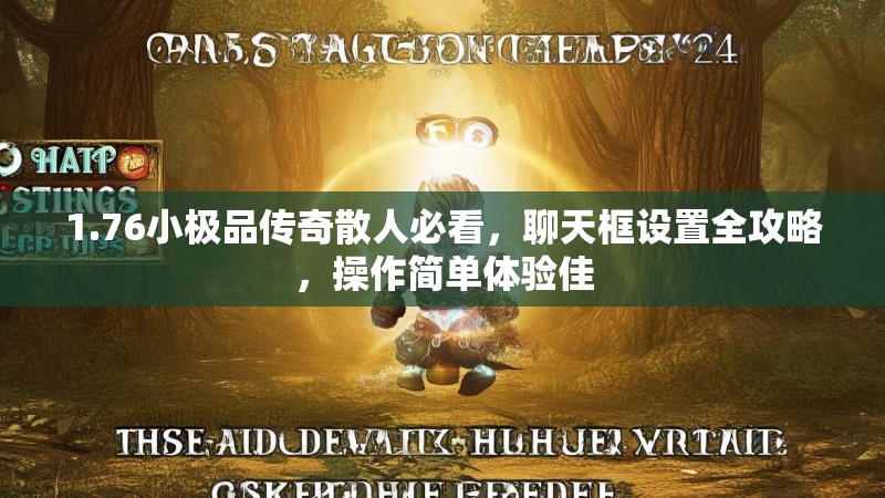1.76小极品传奇散人必看,聊天框设置全攻略,操作简单体验佳