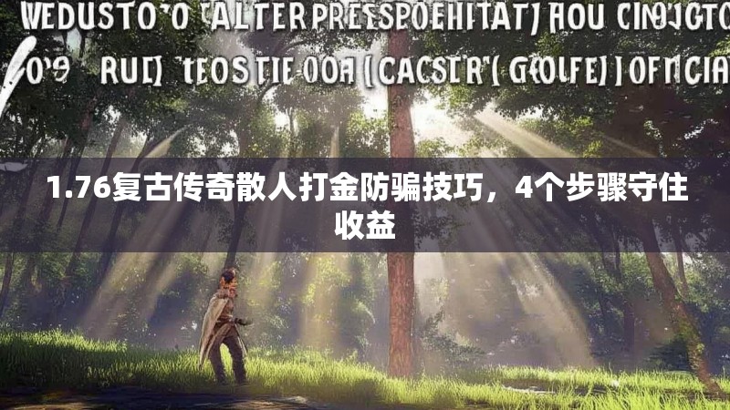 1.76复古传奇散人打金防骗技巧,4个步骤守住收益