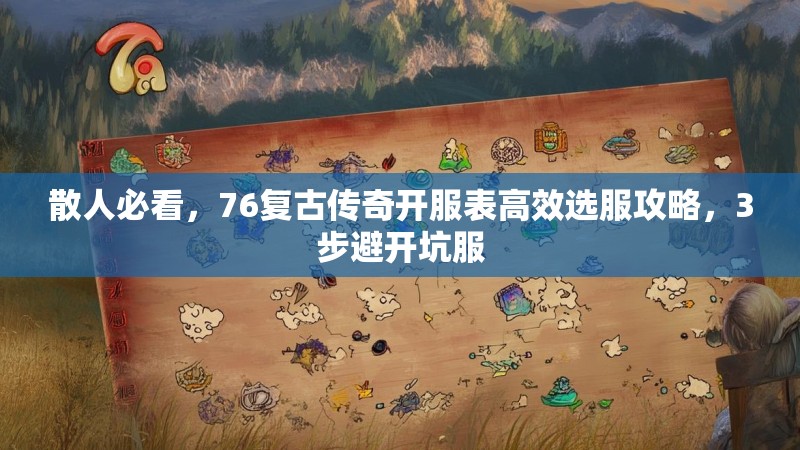 散人必看,76复古传奇开服表高效选服攻略,3步避开坑服