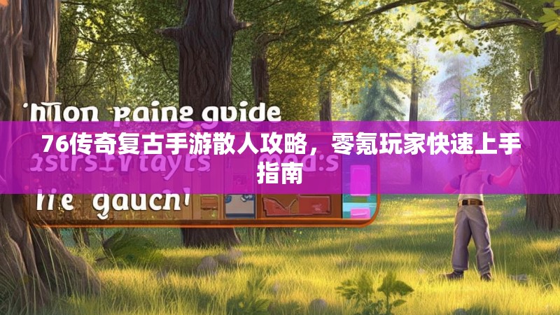 76传奇复古手游散人攻略,零氪玩家快速上手指南