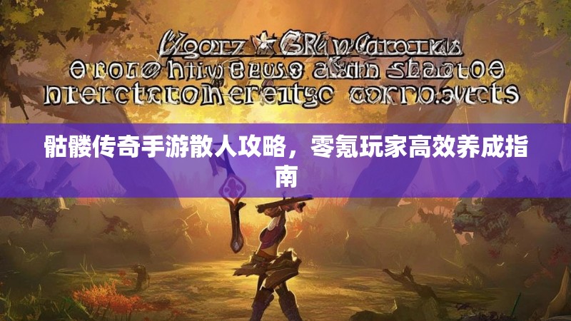 骷髅传奇手游散人攻略,零氪玩家高效养成指南