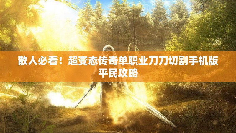 散人必看!超变态传奇单职业刀刀切割手机版平民攻略