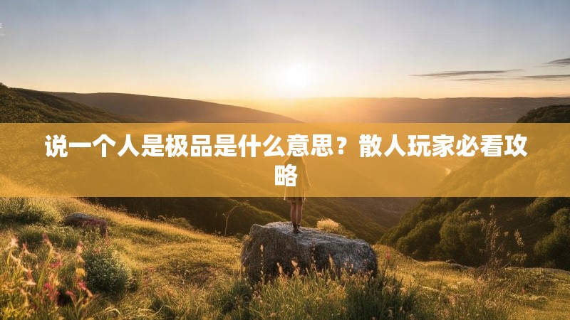 说一个人是极品是什么意思?散人玩家必看攻略