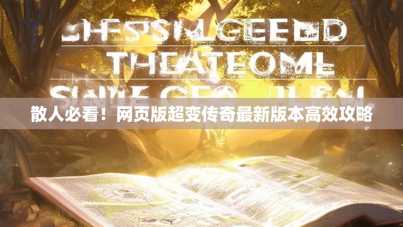 散人必看!网页版超变传奇最新版本高效攻略