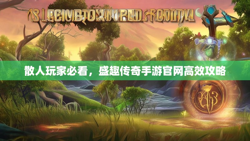 散人玩家必看，盛趣传奇手游官网高效攻略
