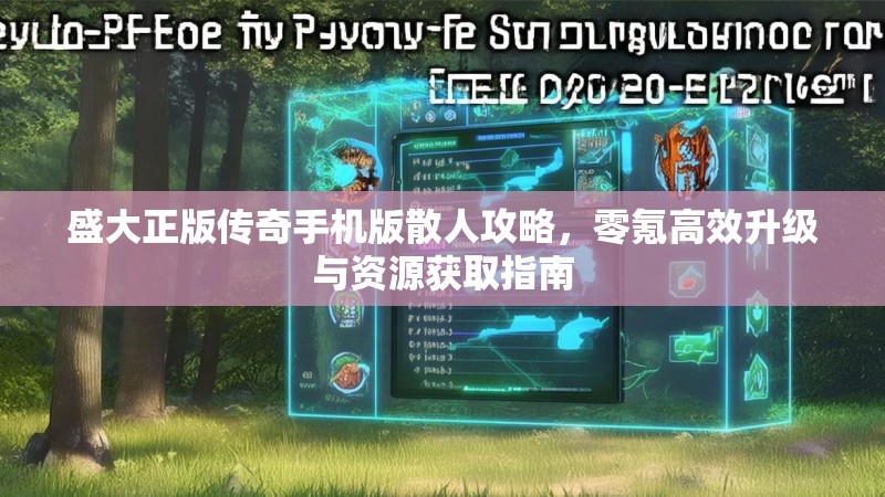 盛大正版传奇手机版散人攻略，零氪高效升级与资源获取指南