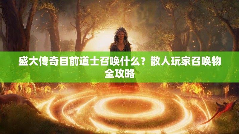 盛大传奇目前道士召唤什么?散人玩家召唤物全攻略