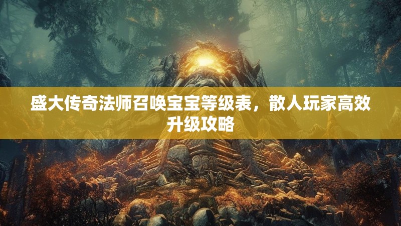 盛大传奇法师召唤宝宝等级表，散人玩家高效升级攻略