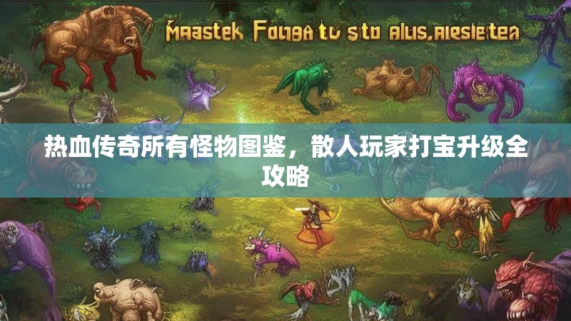 热血传奇所有怪物图鉴，散人玩家打宝升级全攻略