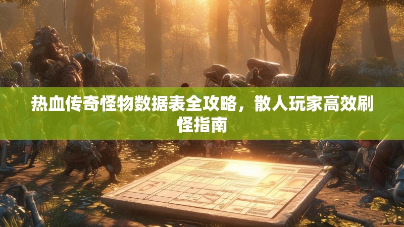 热血传奇怪物数据表全攻略,散人玩家高效刷怪指南