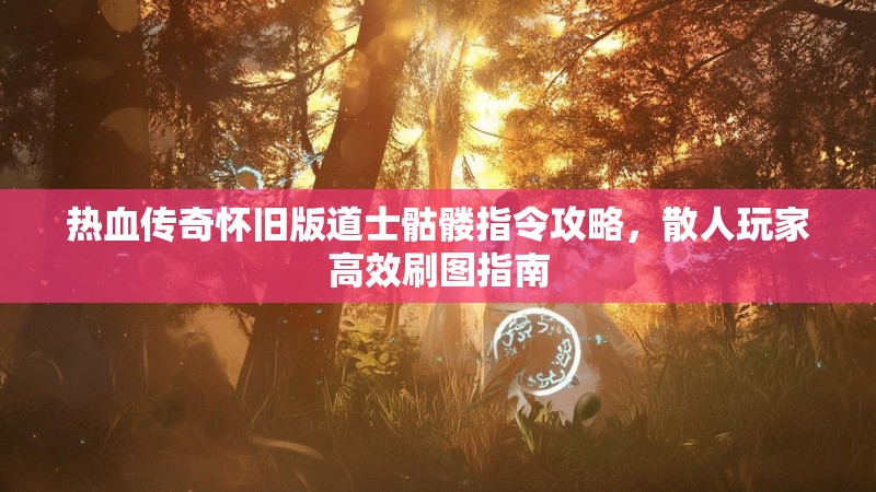 热血传奇怀旧版道士骷髅指令攻略,散人玩家高效刷图指南