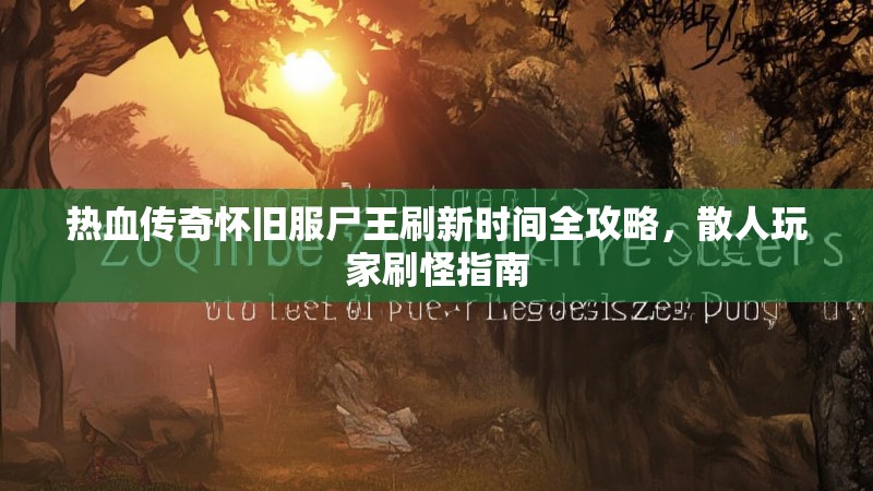 热血传奇怀旧服尸王刷新时间全攻略，散人玩家刷怪指南