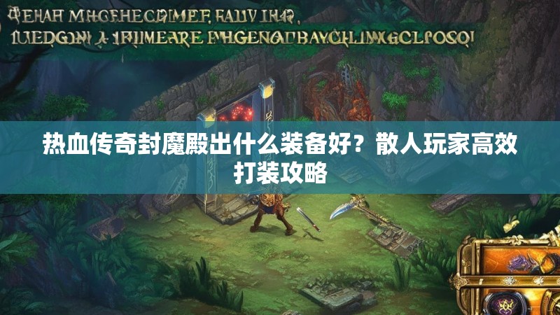 热血传奇封魔殿出什么装备好？散人玩家高效打装攻略