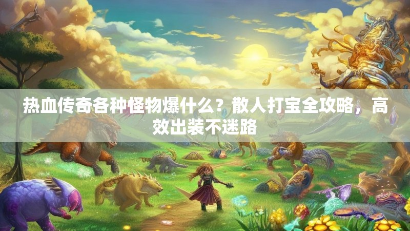热血传奇各种怪物爆什么?散人打宝全攻略,高效出装不迷路