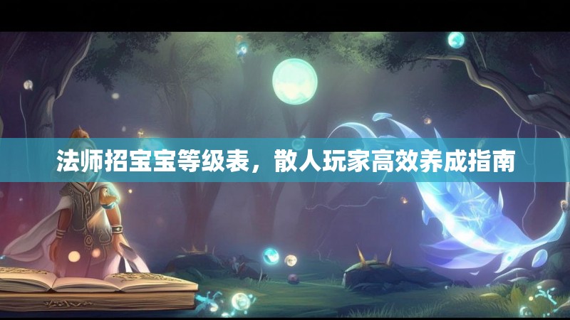 法师招宝宝等级表，散人玩家高效养成指南