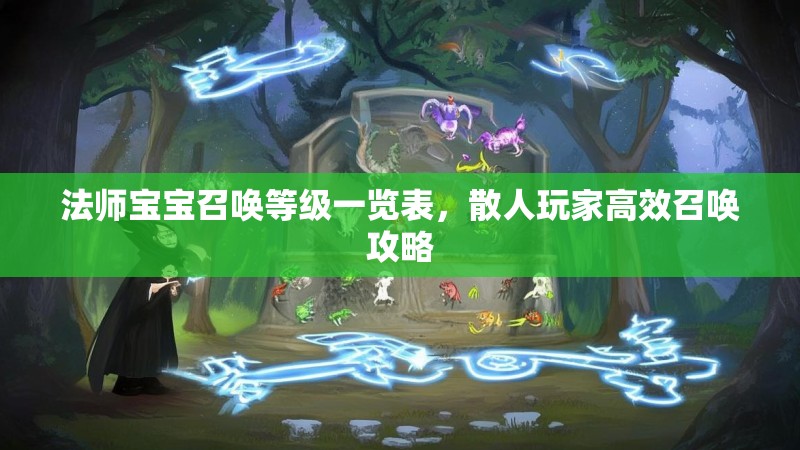 法师宝宝召唤等级一览表,散人玩家高效召唤攻略
