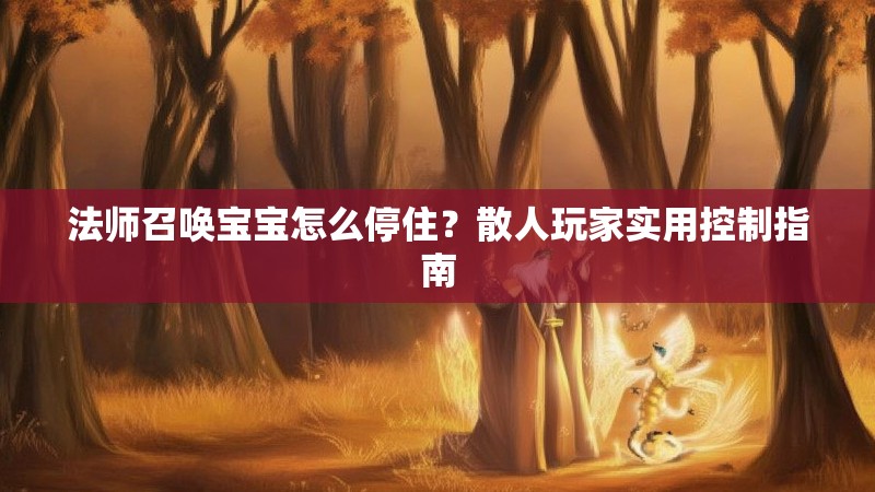 法师召唤宝宝怎么停住?散人玩家实用控制指南