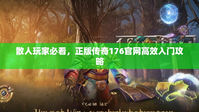 散人玩家必看,正版传奇176官网高效入门攻略