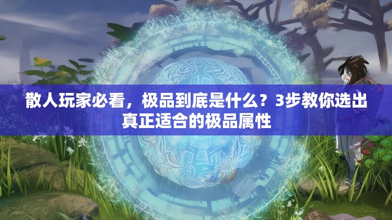 散人玩家必看，极品到底是什么？3步教你选出真正适合的极品属性