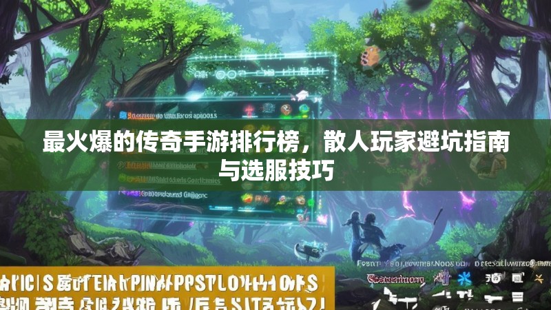 最火爆的传奇手游排行榜，散人玩家避坑指南与选服技巧