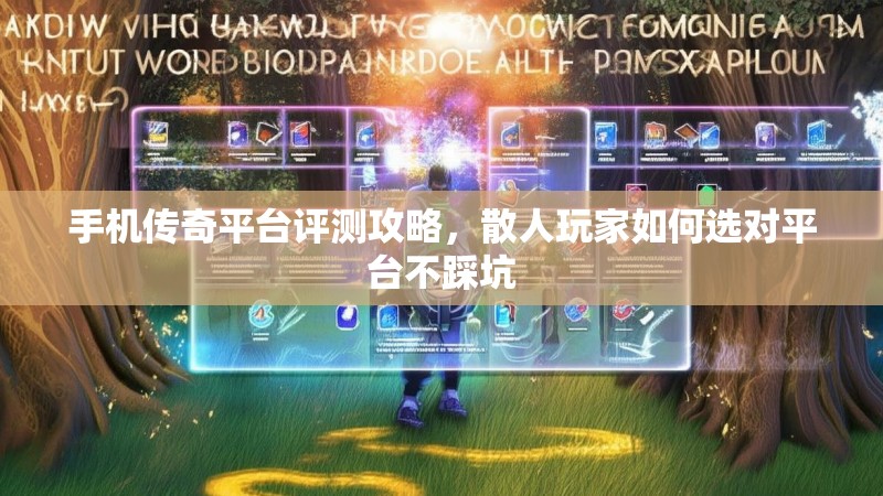 手机传奇平台评测攻略,散人玩家如何选对平台不踩坑
