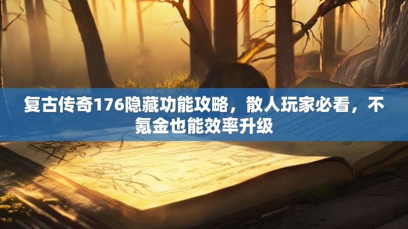 复古传奇176隐藏功能攻略,散人玩家必看,不氪金也能效率升级