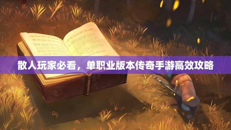 散人玩家必看,单职业版本传奇手游高效攻略