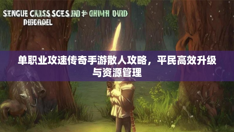 单职业攻速传奇手游散人攻略，平民高效升级与资源管理