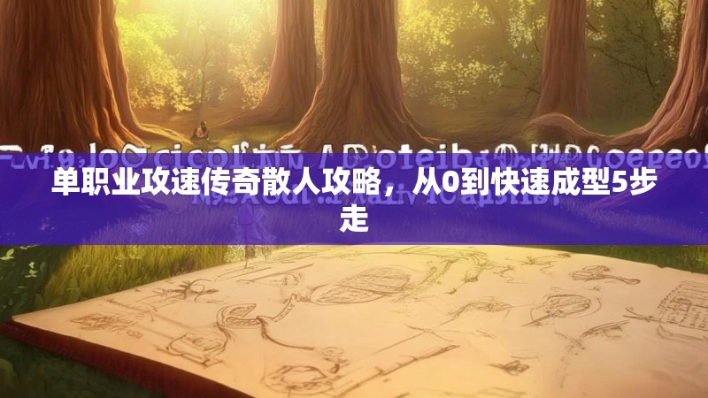 单职业攻速传奇散人攻略，从0到快速成型5步走