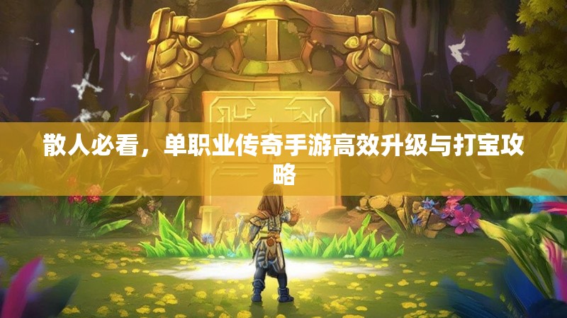 散人必看，单职业传奇手游高效升级与打宝攻略