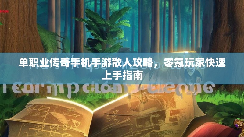 单职业传奇手机手游散人攻略,零氪玩家快速上手指南
