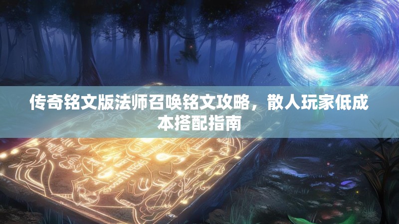 传奇铭文版法师召唤铭文攻略，散人玩家低成本搭配指南