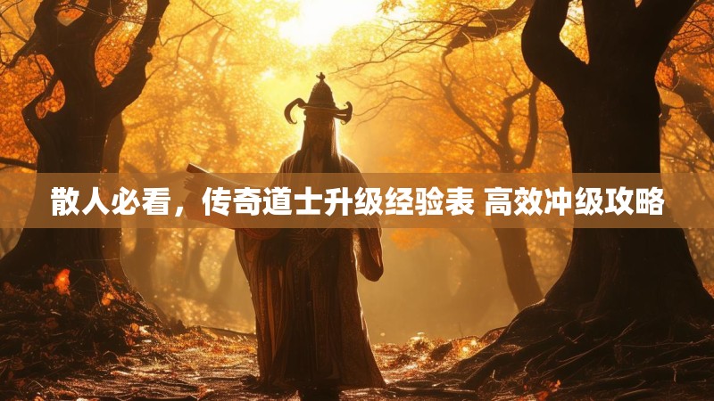 散人必看，传奇道士升级经验表 高效冲级攻略