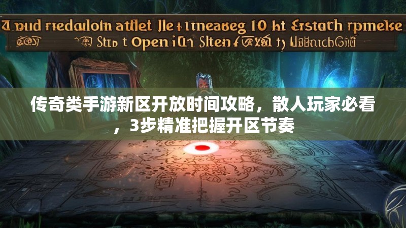 传奇类手游新区开放时间攻略,散人玩家必看,3步精准把握开区节奏