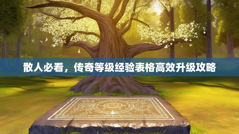 散人必看,传奇等级经验表格高效升级攻略
