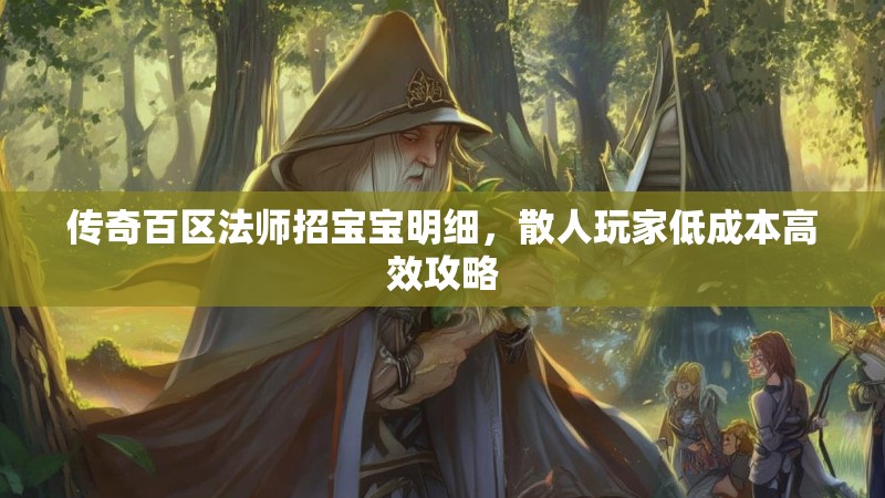 传奇百区法师招宝宝明细,散人玩家低成本高效攻略
