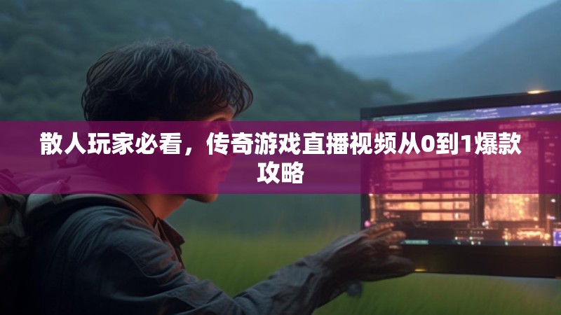 散人玩家必看,传奇游戏直播视频从0到1爆款攻略