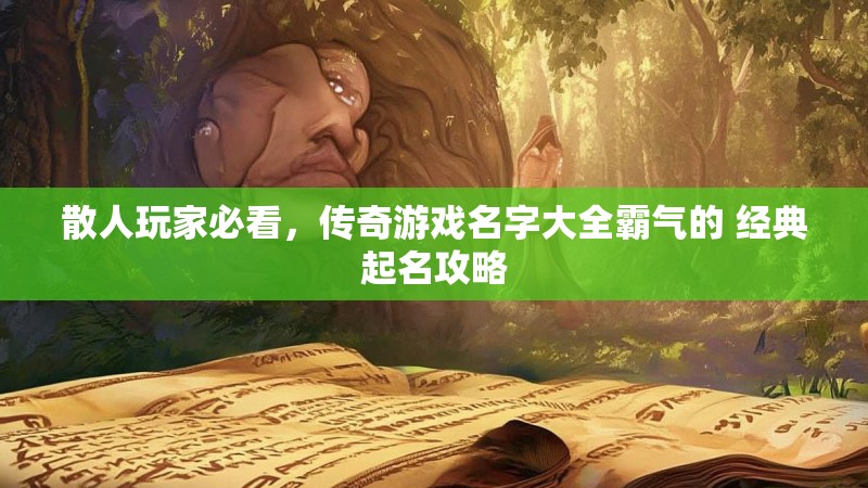 散人玩家必看，传奇游戏名字大全霸气的 经典起名攻略