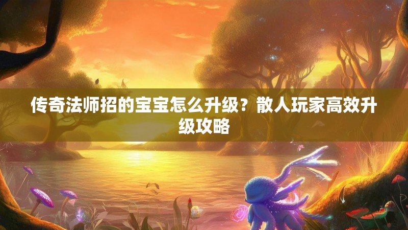 传奇法师招的宝宝怎么升级?散人玩家高效升级攻略