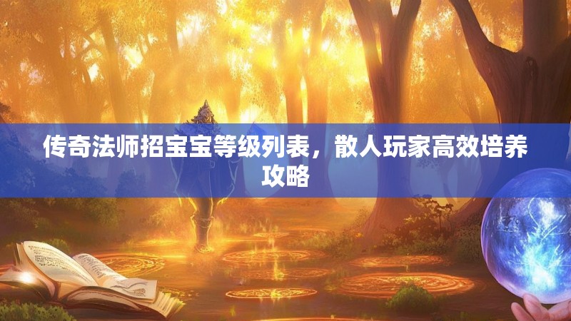 传奇法师招宝宝等级列表,散人玩家高效培养攻略