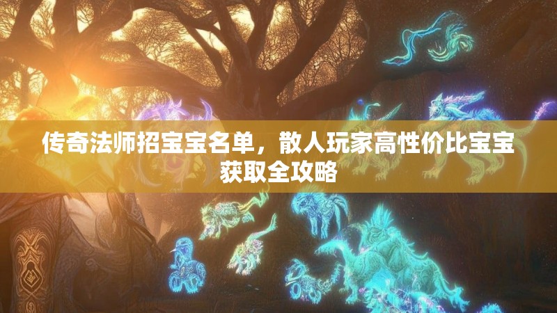传奇法师招宝宝名单,散人玩家高性价比宝宝获取全攻略