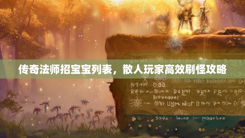 传奇法师招宝宝列表,散人玩家高效刷怪攻略