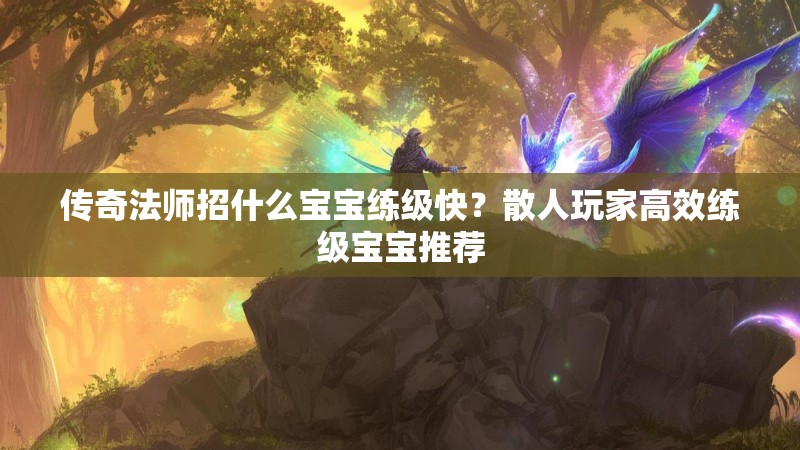 传奇法师招什么宝宝练级快？散人玩家高效练级宝宝推荐