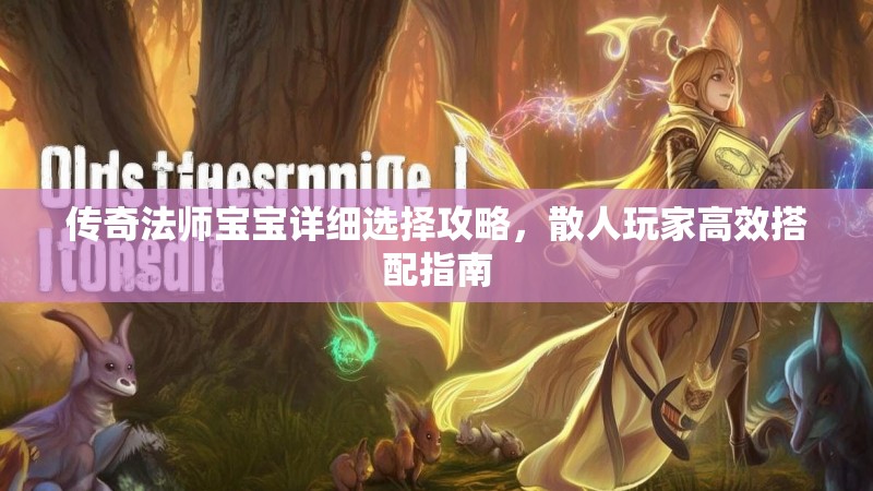 传奇法师宝宝详细选择攻略,散人玩家高效搭配指南
