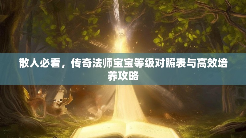 散人必看，传奇法师宝宝等级对照表与高效培养攻略