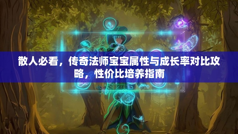 散人必看，传奇法师宝宝属性与成长率对比攻略，性价比培养指南