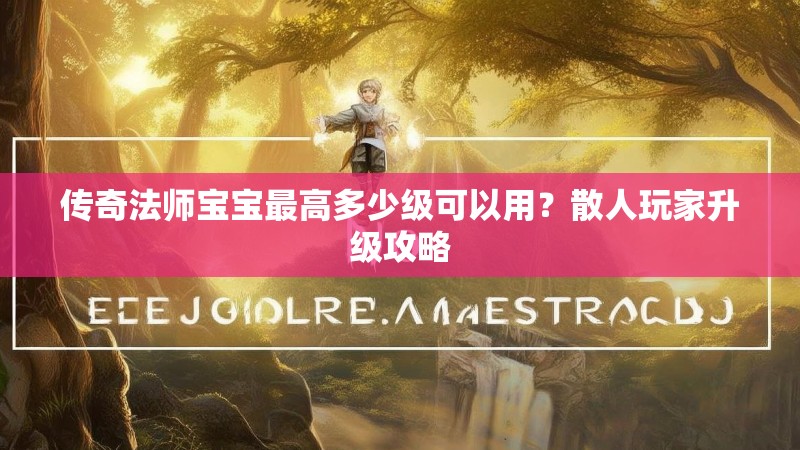 传奇法师宝宝最高多少级可以用?散人玩家升级攻略
