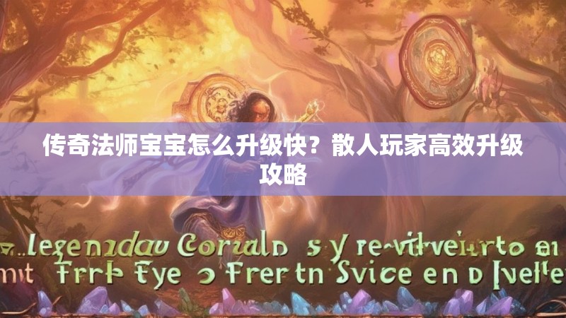 传奇法师宝宝怎么升级快?散人玩家高效升级攻略